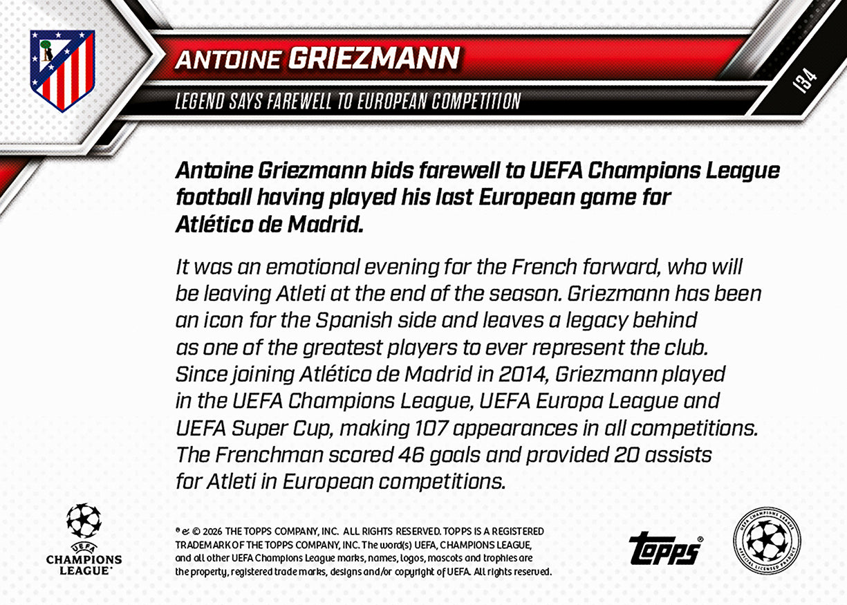 Antoine Griezmann - 2025-26 UCL Topps NOW® - Card 134 - Image 8