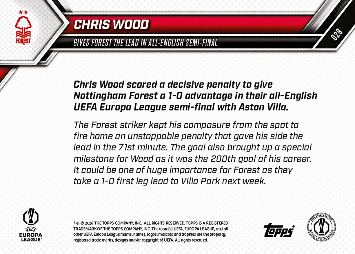 Chris Wood - 2025-26 UEL Topps NOW® - Card 29 - Image 7
