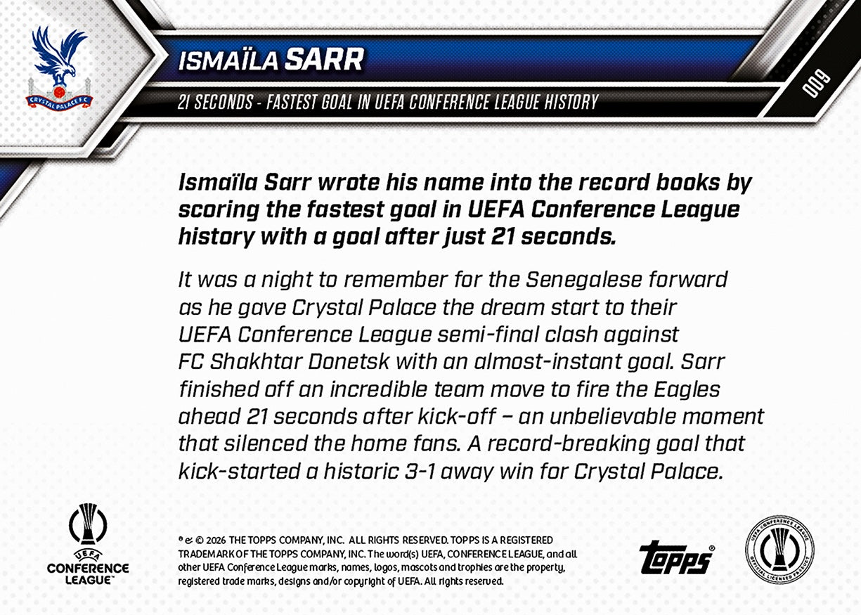 Ismaïla Sarr - 2025-26 UECL Topps NOW® - Card 9 - Image 7