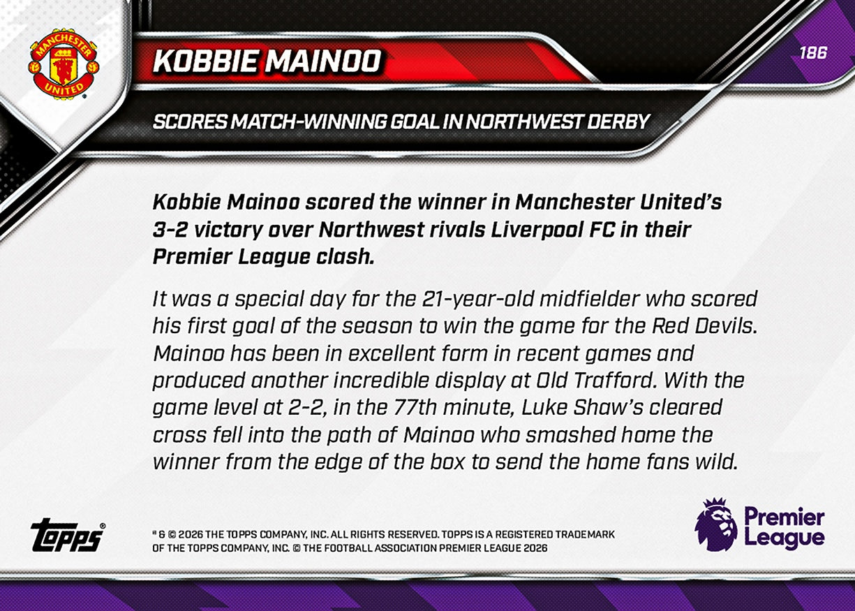 Kobbie Mainoo - 2025-26 Premier League Topps NOW® - Card 186 - Image 7